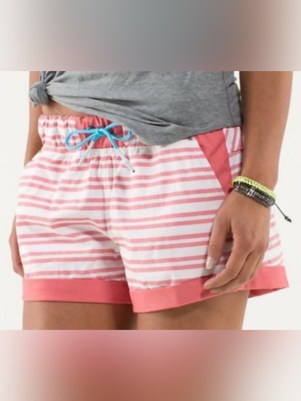 Lululemon Play All Day Short Twin Stripe Love Red Size 6
